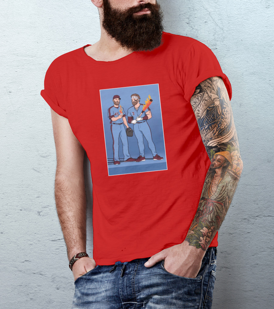 Bryce And Zack Flaming Baseball Bat T-Shirt