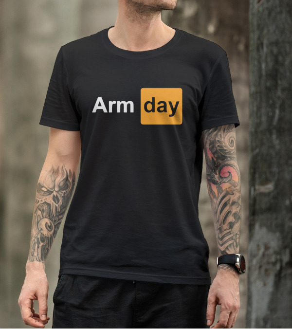 Arm Day Bodybuilding Workout Gym Motivation T-Shirt