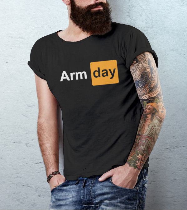 Arm Day Bodybuilding Workout Gym Motivation T-Shirt
