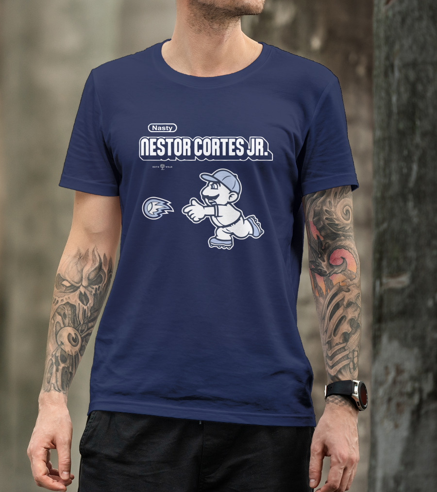 Nasty Nestor Cortes Jr. Cartoon Baseball New York Roto Wear T-Shirt