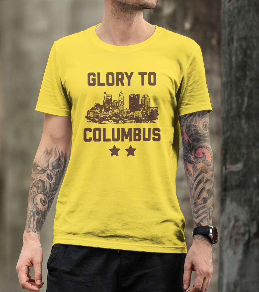 Glory To Columbus Skyline Two Stars T-Shirt