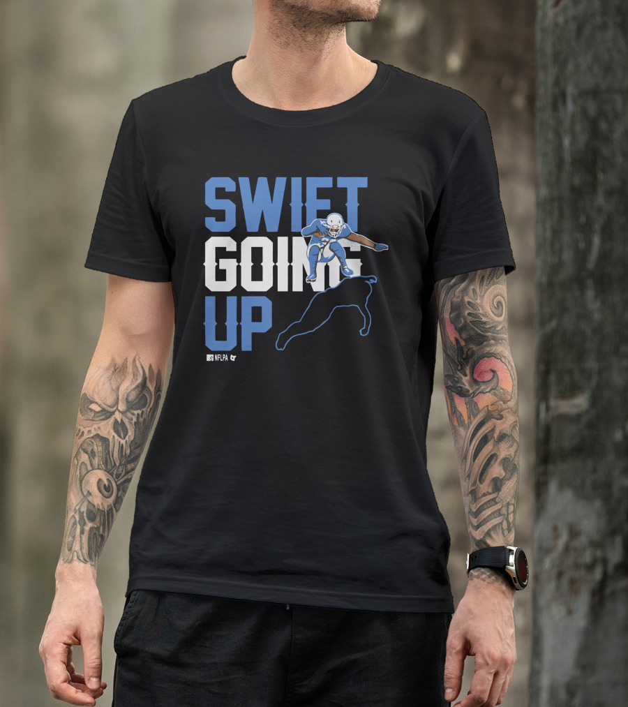 D'Andre Swift Going Up NFLPA Football Player Action T-Shirt