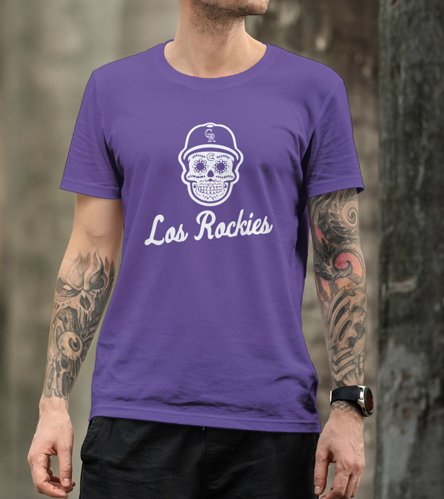 Los Rockies Calavera Sugar Skull Baseball Hat T-Shirt