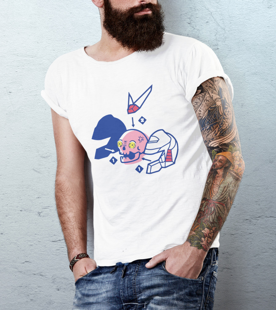 Pewdiepie Mecha Anatomy Skull Robot Disassembled T-Shirt