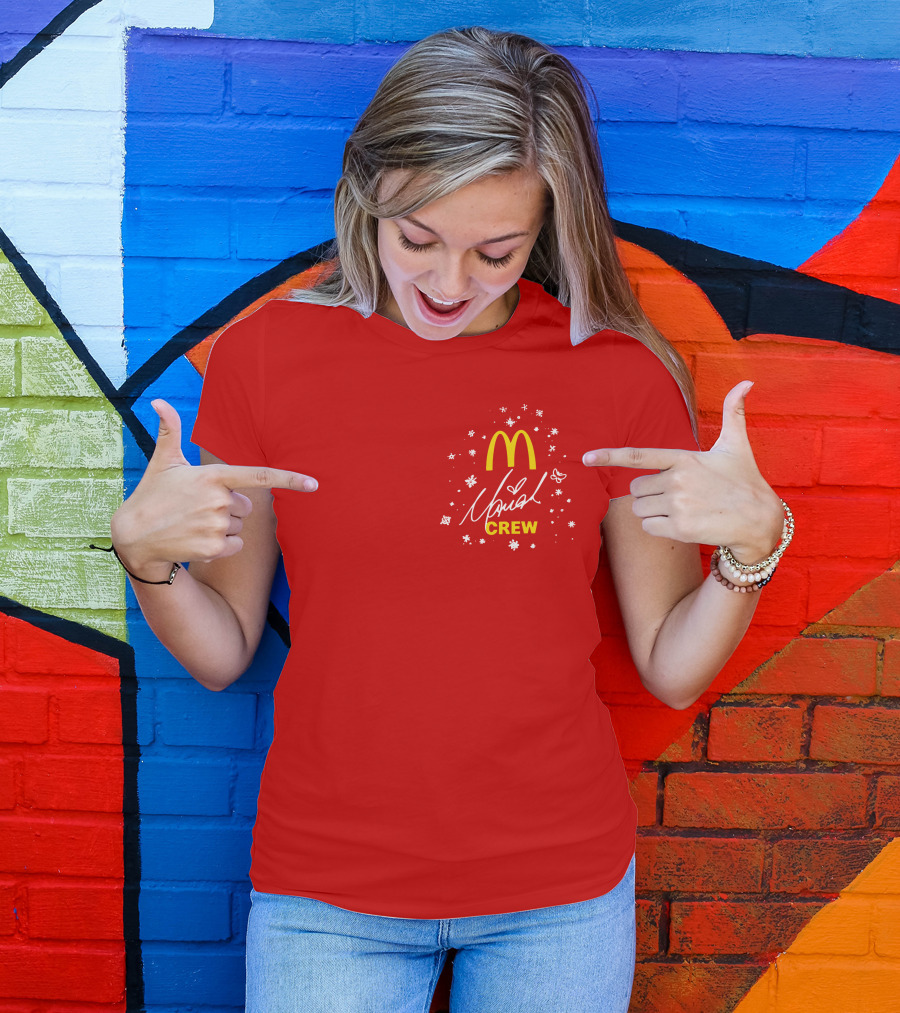 McDonald's Mariah Carey Crew Snowflakes Christmas Holiday T-Shirt