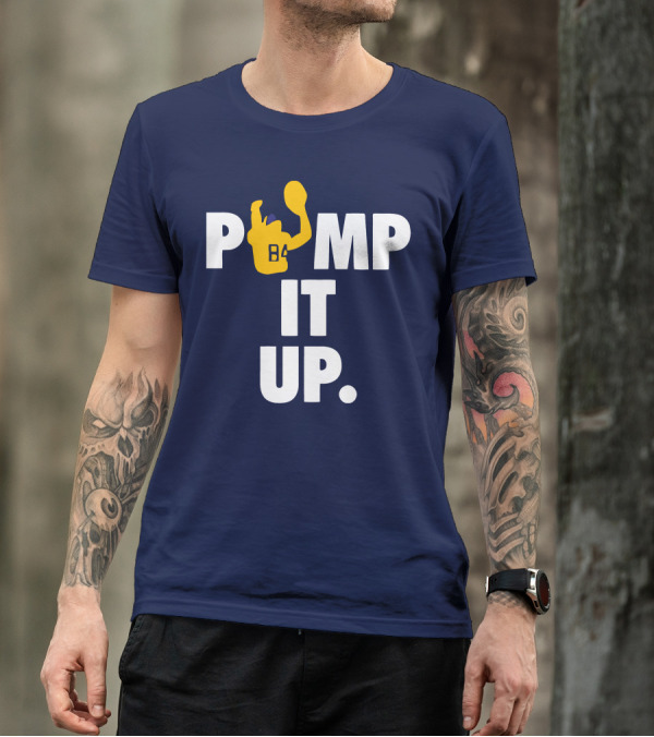 Pump It Up Blue B4 Ninety Football Gesture T-Shirt