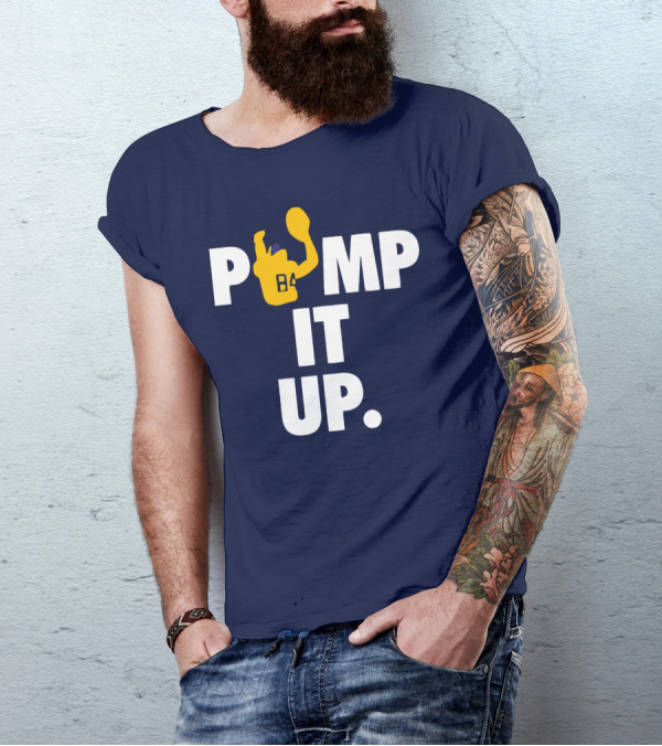 Pump It Up Blue B4 Ninety Football Gesture T-Shirt