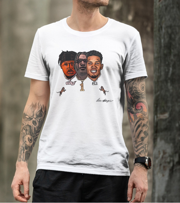 Joe Burrow Tres Amigos GV 1 AB Tiger Faces T-Shirt
