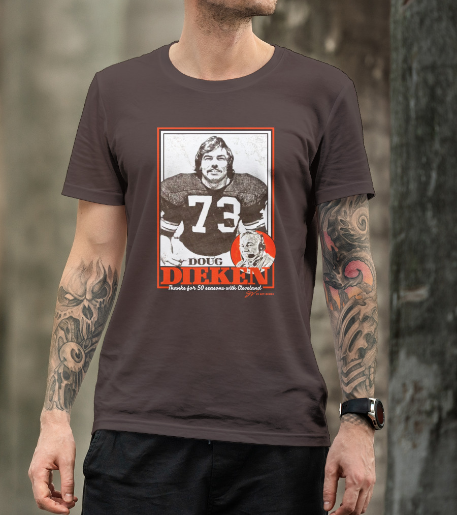 Doug Dieken 50 Seasons With Cleveland Football Number 73 Honors T-Shirt