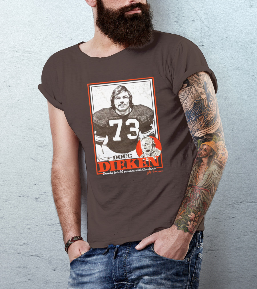 Doug Dieken 50 Seasons With Cleveland Football Number 73 Honors T-Shirt