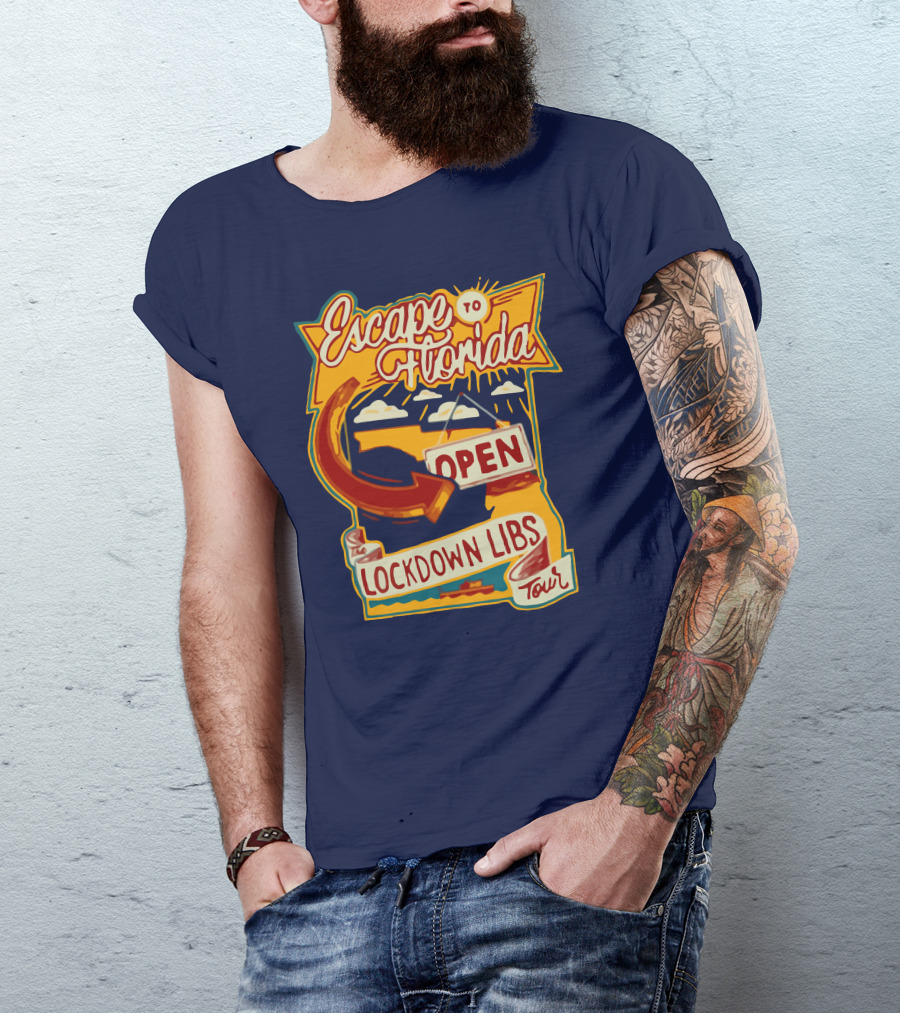 Escape To Florida Open Lockdown Libs Tour T-Shirt