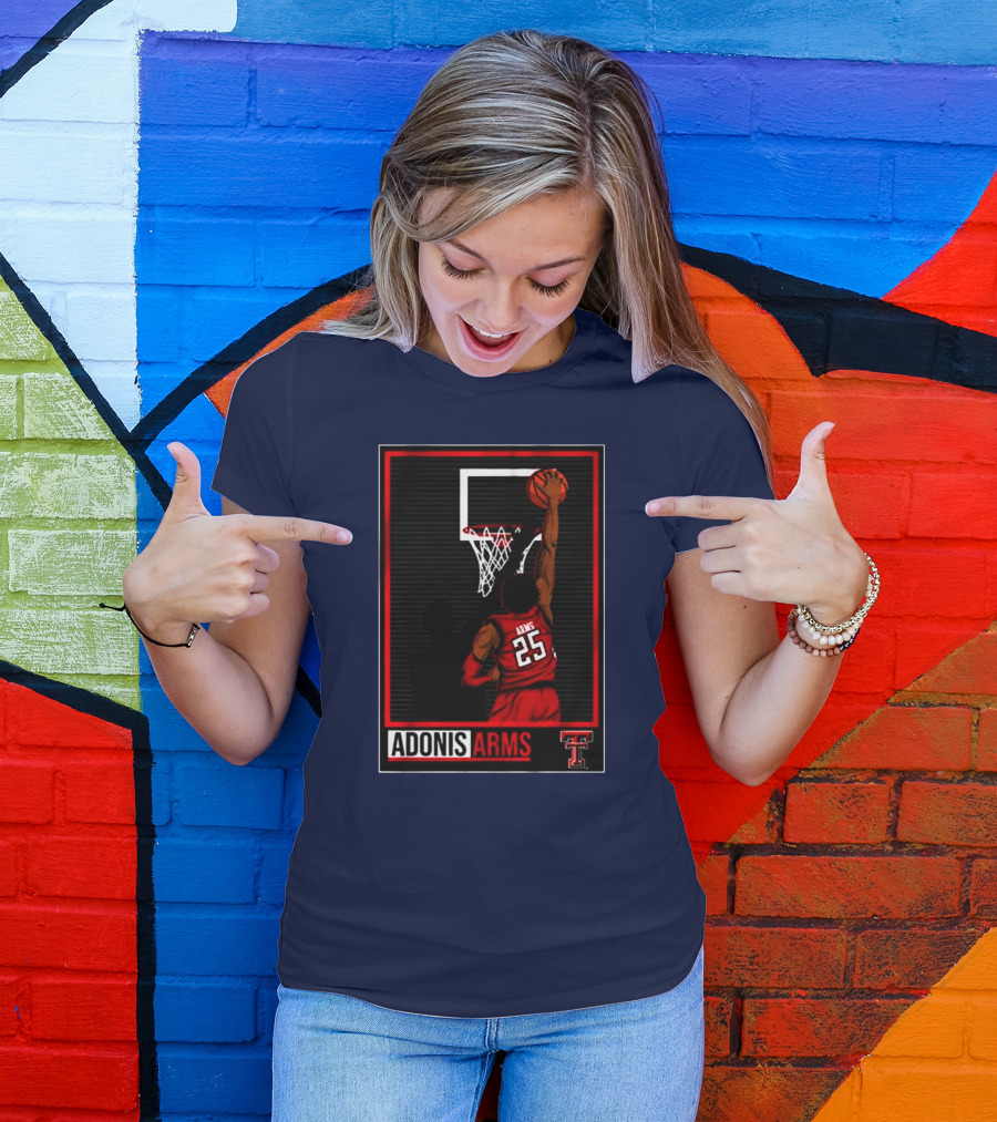 Texas Tech Basketball Adonis Arms Dunking 25 T-Shirt