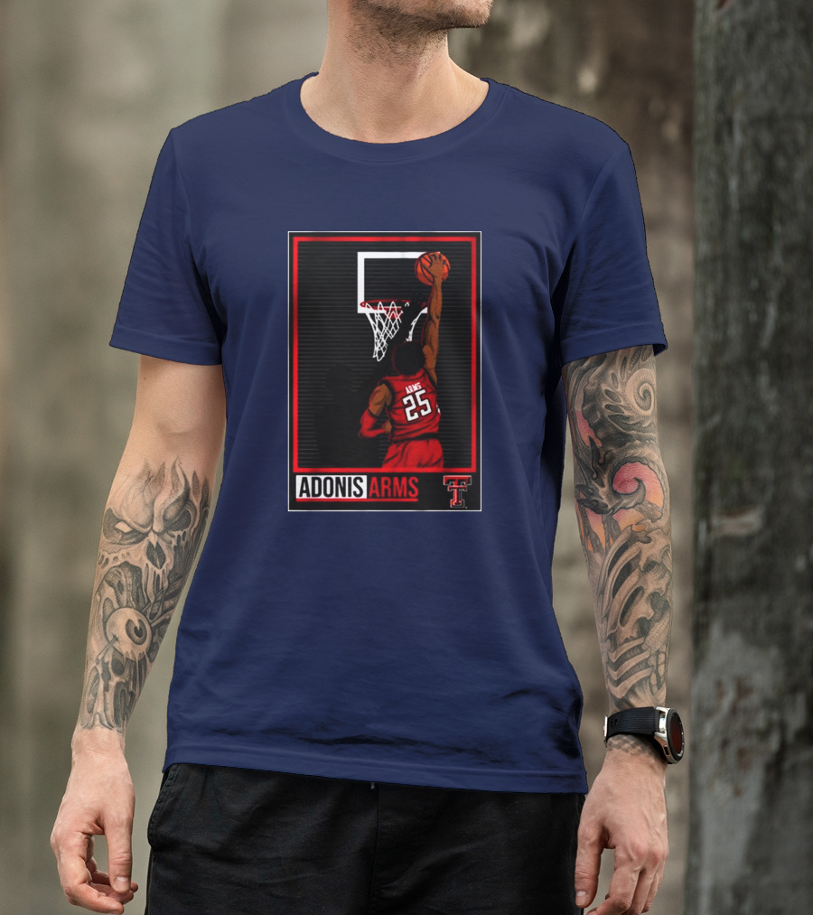 Texas Tech Basketball Adonis Arms Dunking 25 T-Shirt