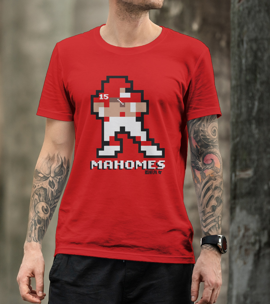 Patrick Mahomes 8 Bit NFLPA Pixelated Player T-Shirt