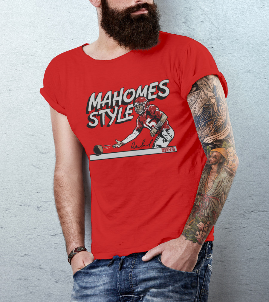MAHOMES STYLE NFLPA Football Quarterback Signature T-Shirt