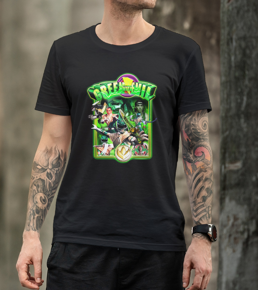 Green With Evil Mighty Morphin Power Rangers Villainous Green Ranger Adventure T-Shirt