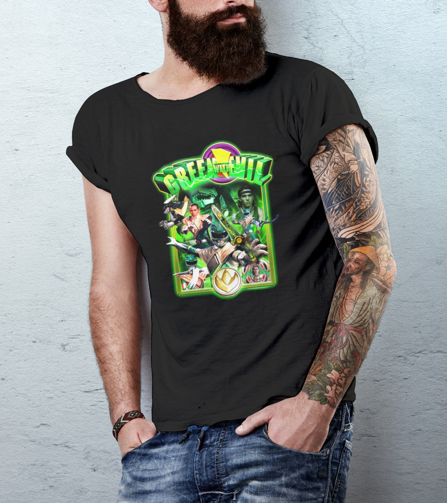 Green With Evil Mighty Morphin Power Rangers Villainous Green Ranger Adventure T-Shirt