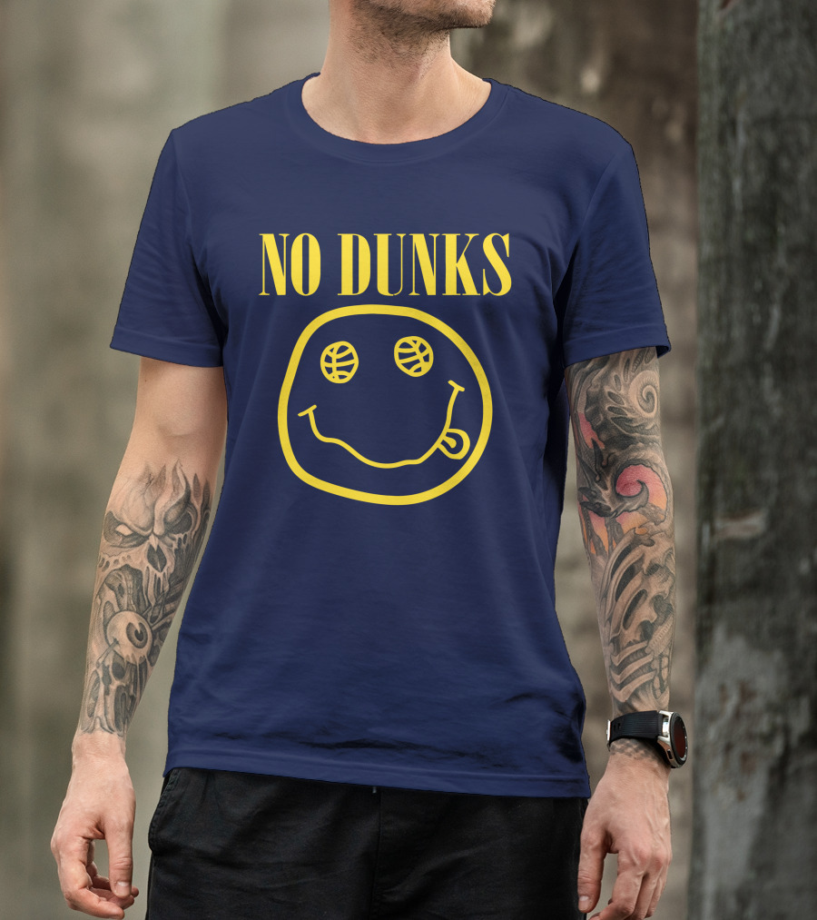 No Dunks Smiley Face Basketball Eyes T-Shirt