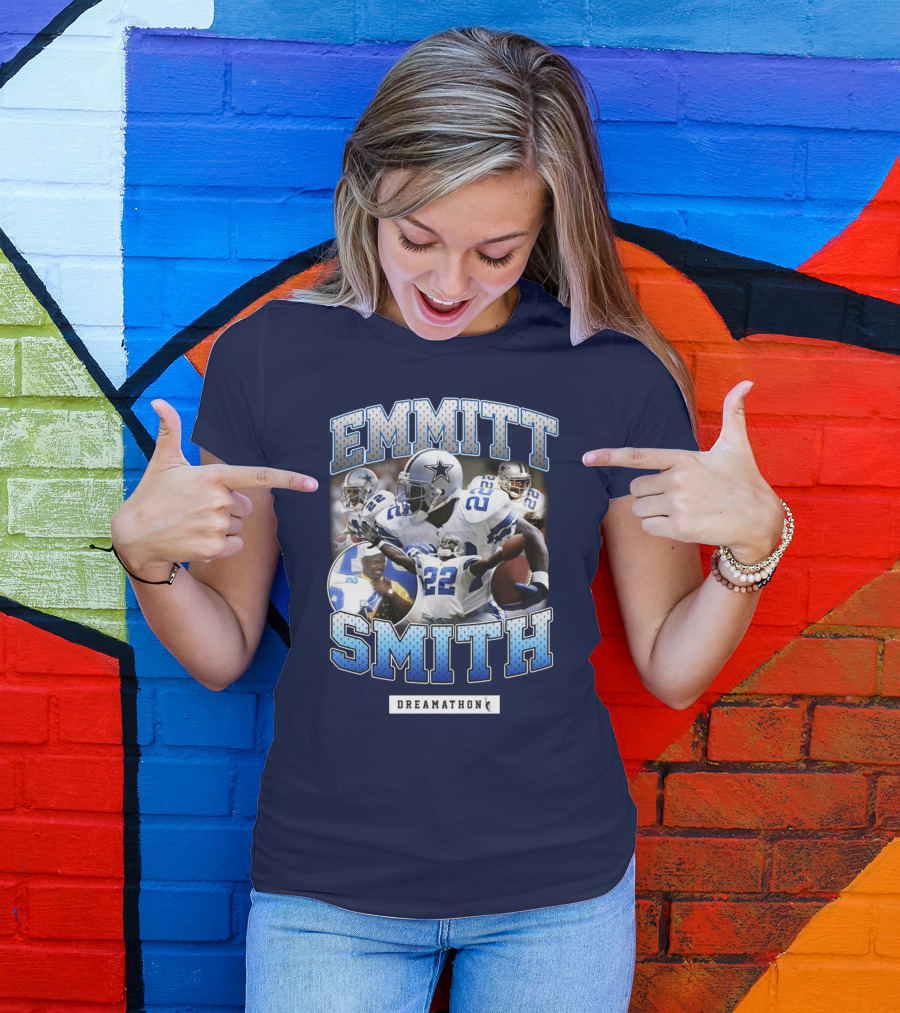 Emmitt Smith Dreamathon Dallas Cowboys Collage T-Shirt
