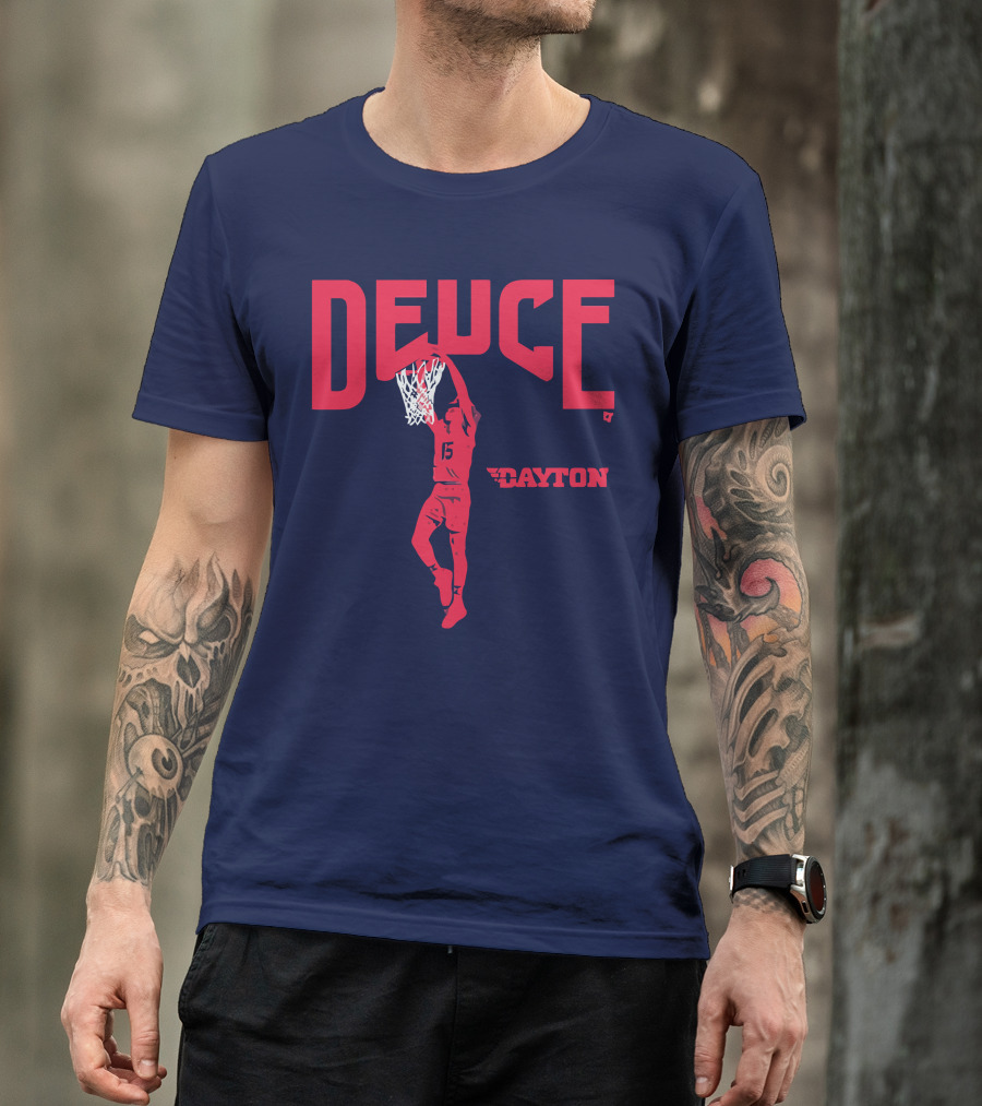 Dayton Basketball Deuce Daron Holmes II Dunking T-Shirt