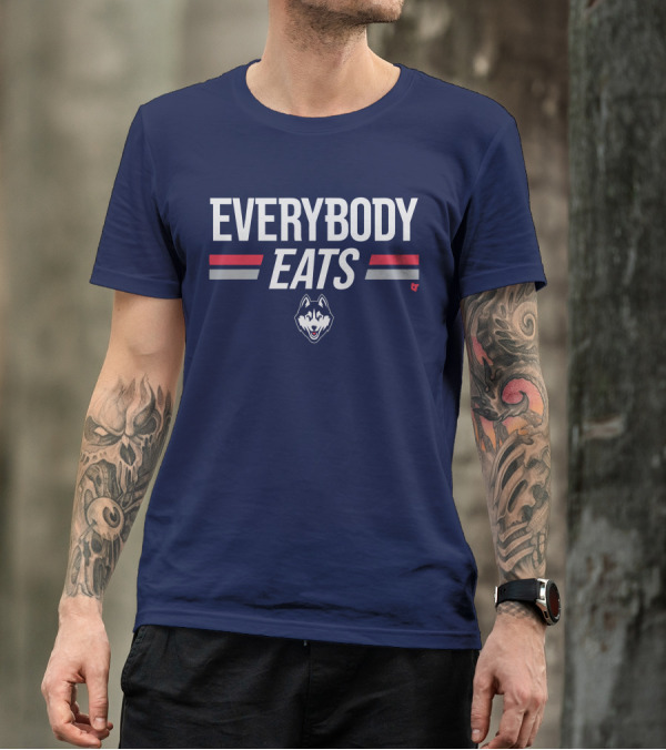 UConn Everybody Eats Husky Logo Navy Blue T-Shirt