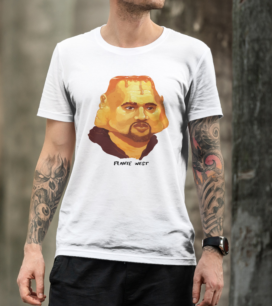 Flanye West Pancake Head Parody Caricature T-Shirt