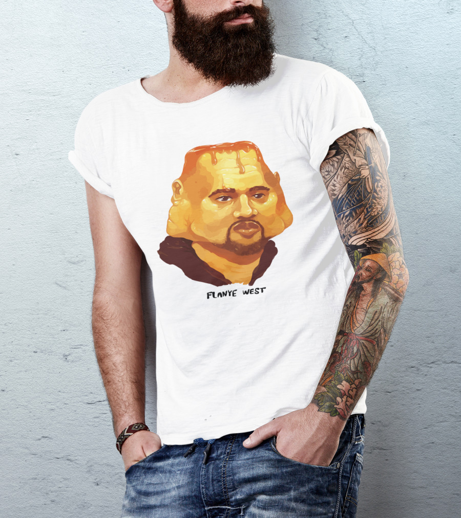 Flanye West Pancake Head Parody Caricature T-Shirt