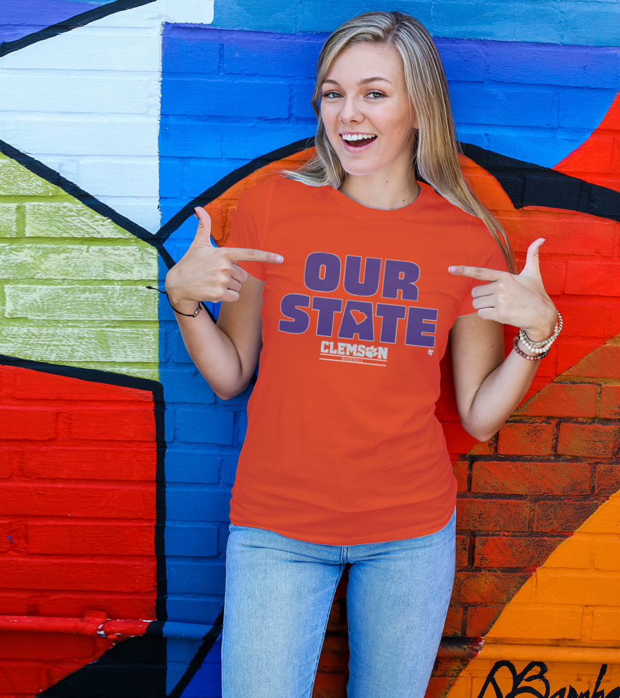 Clemson Baseball Our State South Carolina Outline T-Shirt