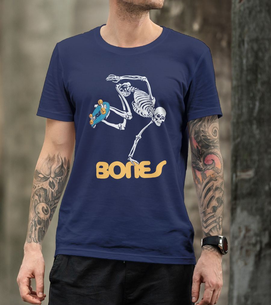 Bones Brigade Skeleton On Skateboard T-Shirt