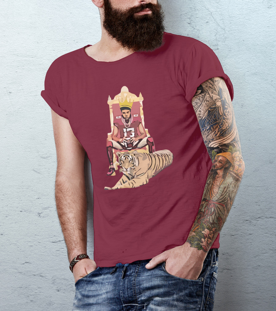 Jordan Travis College King Football Throne With Crown And Tiger T-Shirt