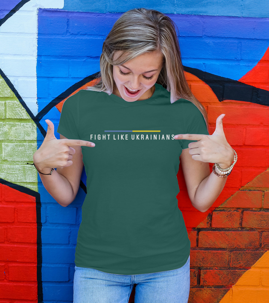 Fight Like Ukrainians With Blue And Yellow Accents T-Shirt