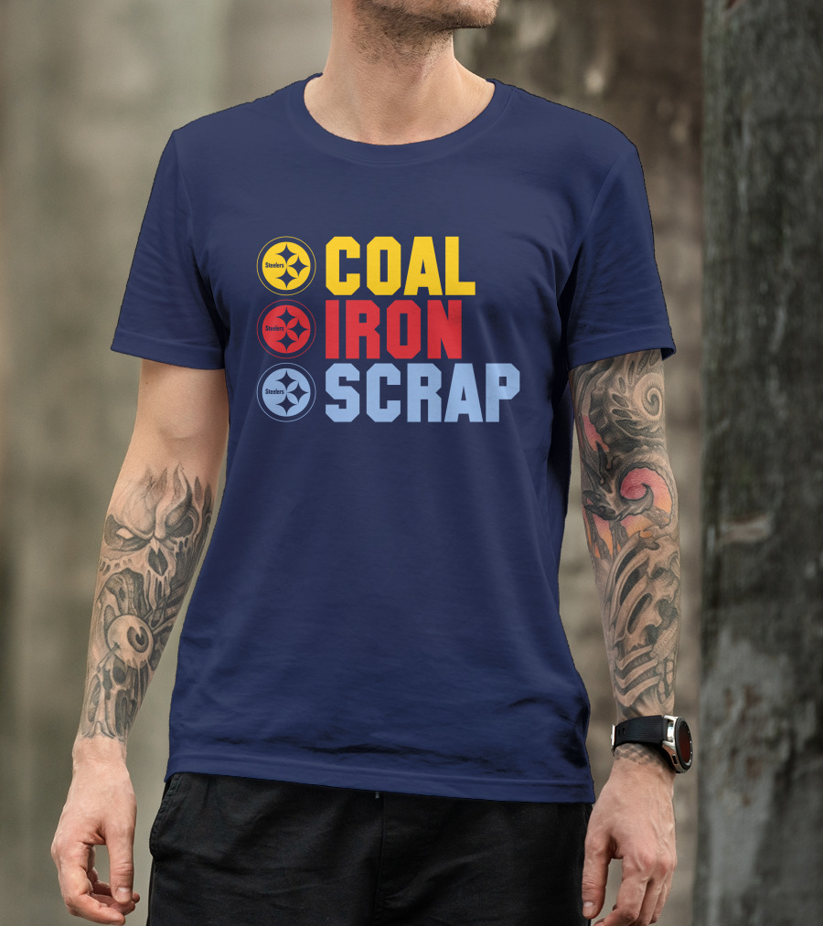 Steelers Coal Iron Scrap Football T-Shirt