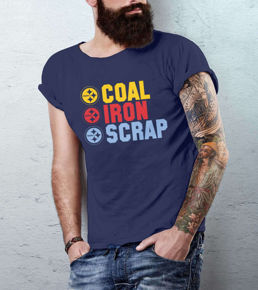 Steelers Coal Iron Scrap Football T-Shirt
