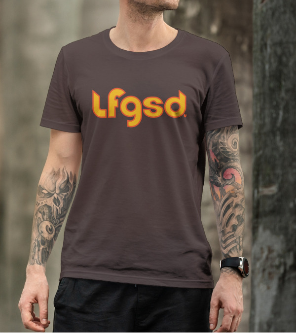 Lfgsd Retro Vintage Style Bold Yellow Orange Text T-Shirt