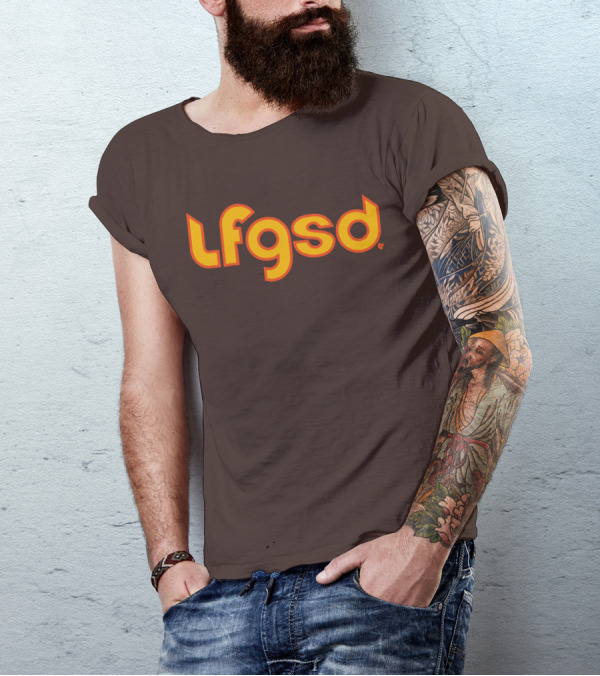 Lfgsd Retro Vintage Style Bold Yellow Orange Text T-Shirt