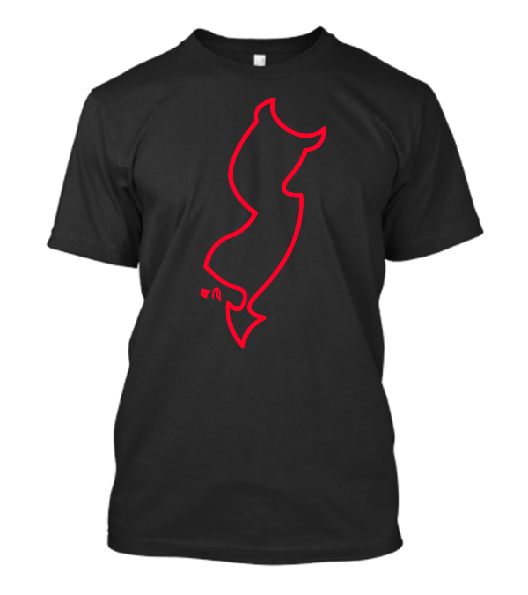 New Jersey Devils Neon Tail Outline T-Shirt
