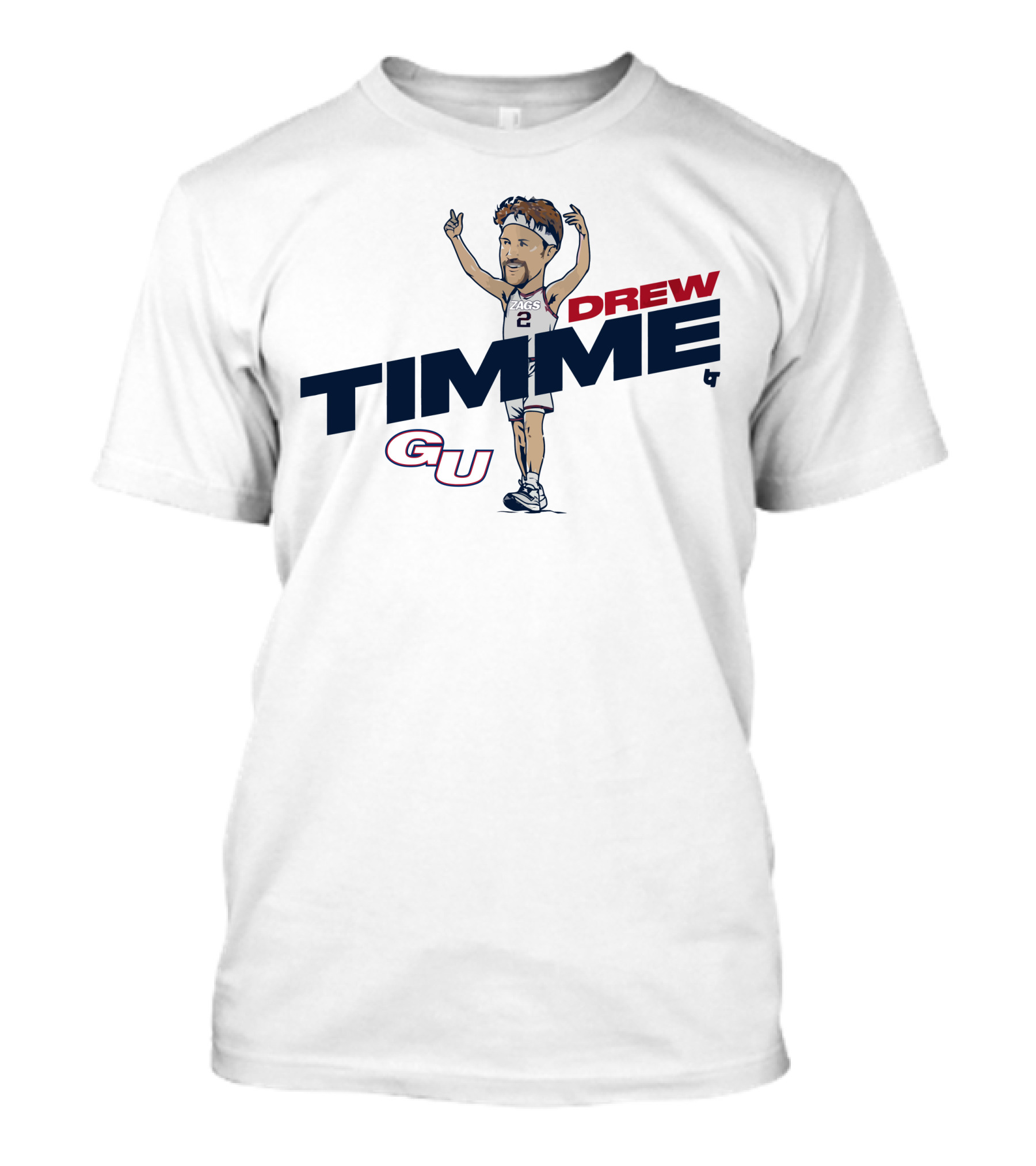 Gonzaga Basketball Timme Drew GU Caricature Zags T-Shirt