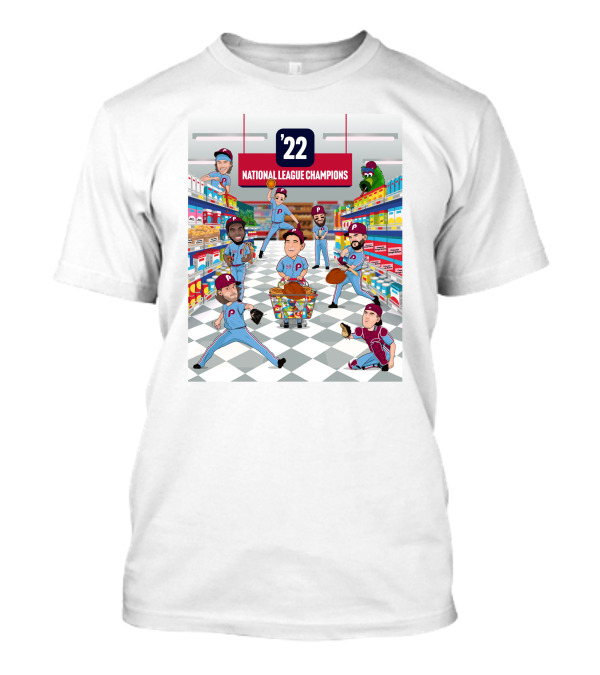 Phillies '22 National League Champions Happy Thanksgiving Full Of Food T-Shirt