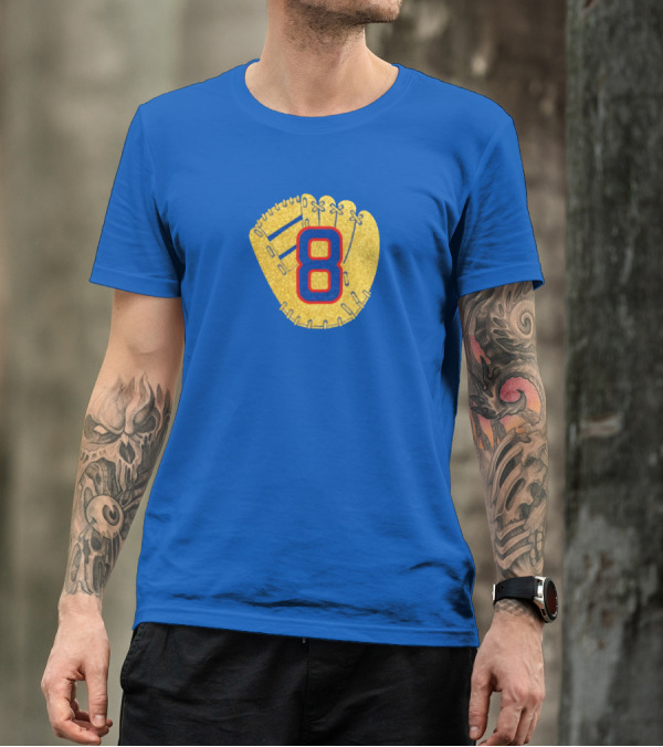 Gold Glove 8 Blue Background T-Shirt