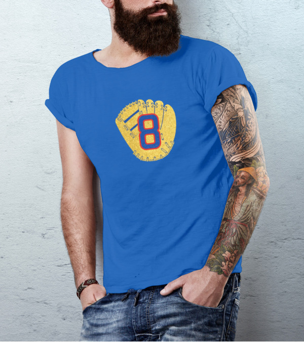 Gold Glove 8 Blue Background T-Shirt