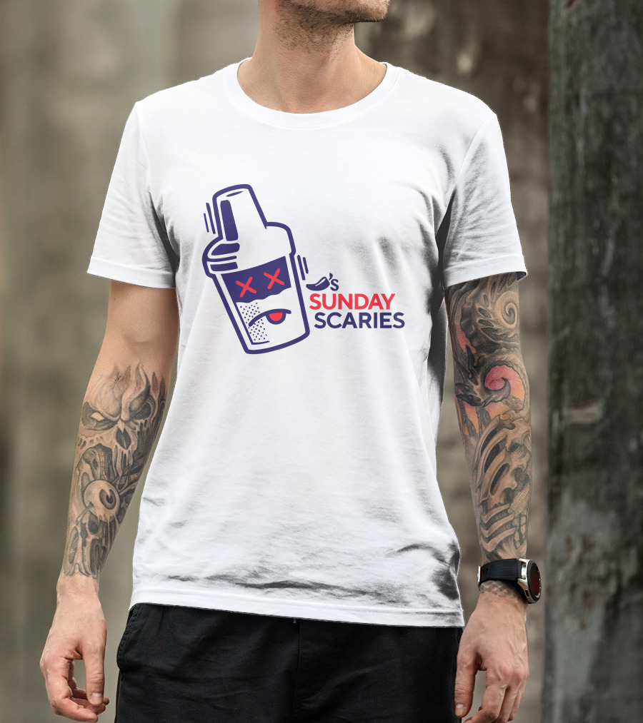Chili's Sunday Scaries Drink Shaker Icon With Fun Expression T-Shirt
