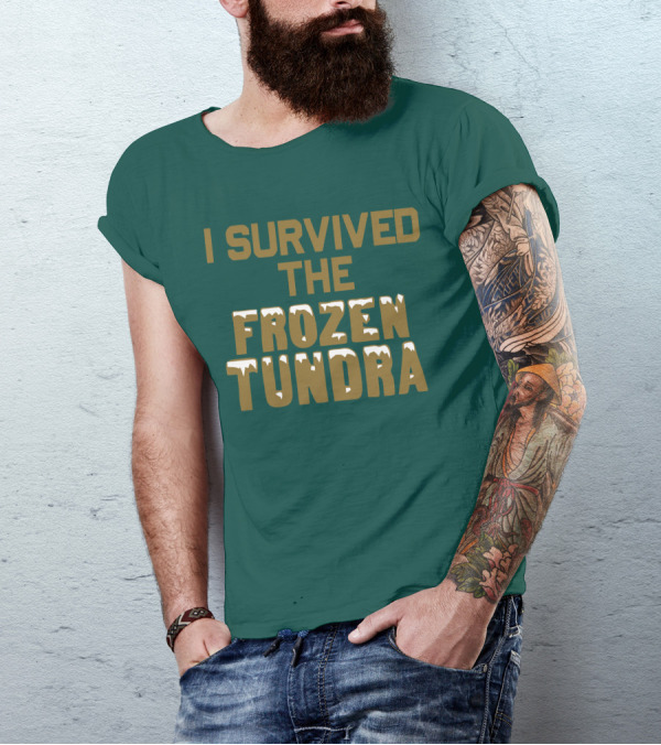 I Survived The Frozen Tundra Statement With Ice-Capped Letters T-Shirt