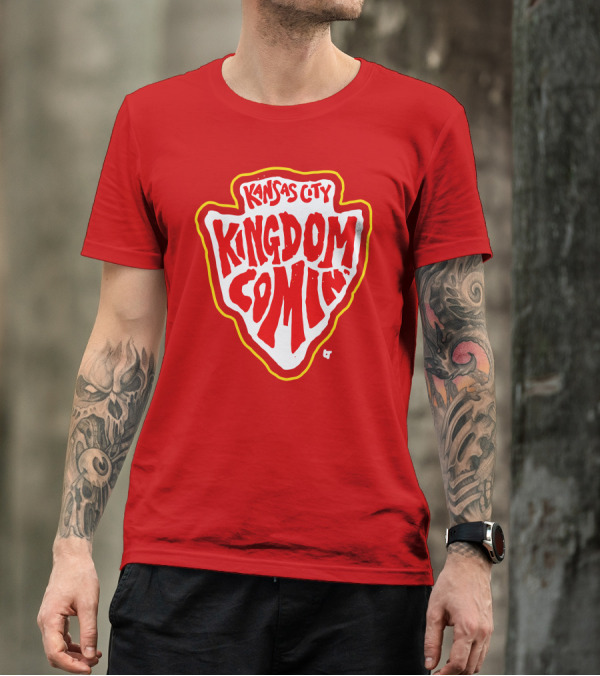 Kansas City Kingdom Comin' Red Shield T-Shirt