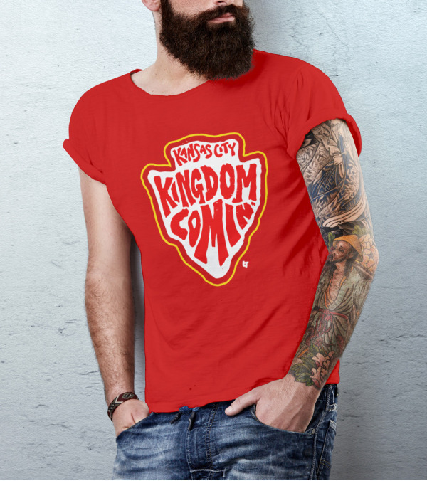 Kansas City Kingdom Comin' Red Shield T-Shirt