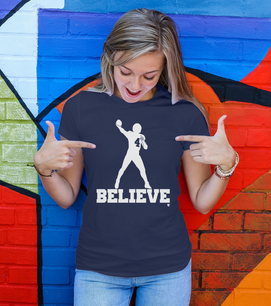 Dak Prescott Number 4 Believe Football T-Shirt