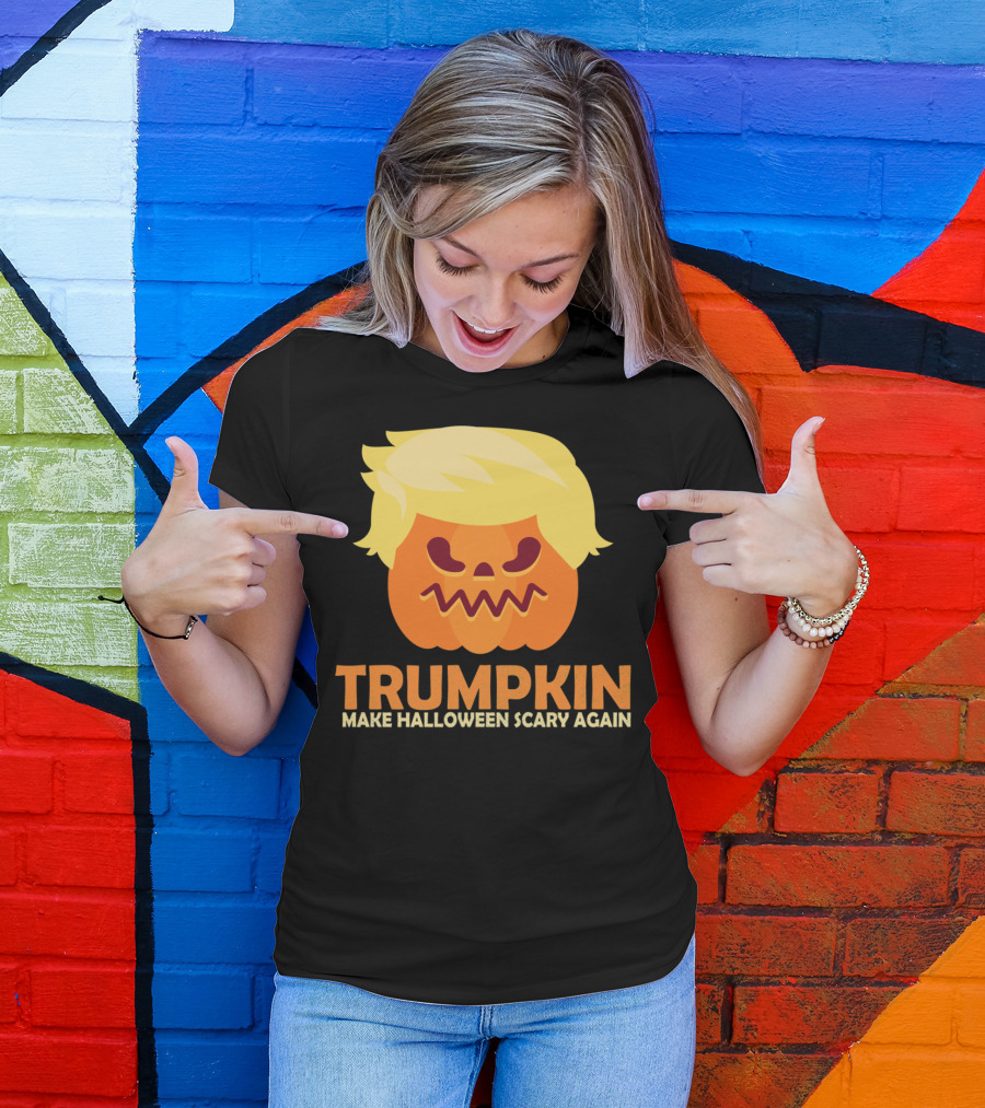 Trumpkin Halloween Pumpkin Make Halloween Scary Again T-Shirt