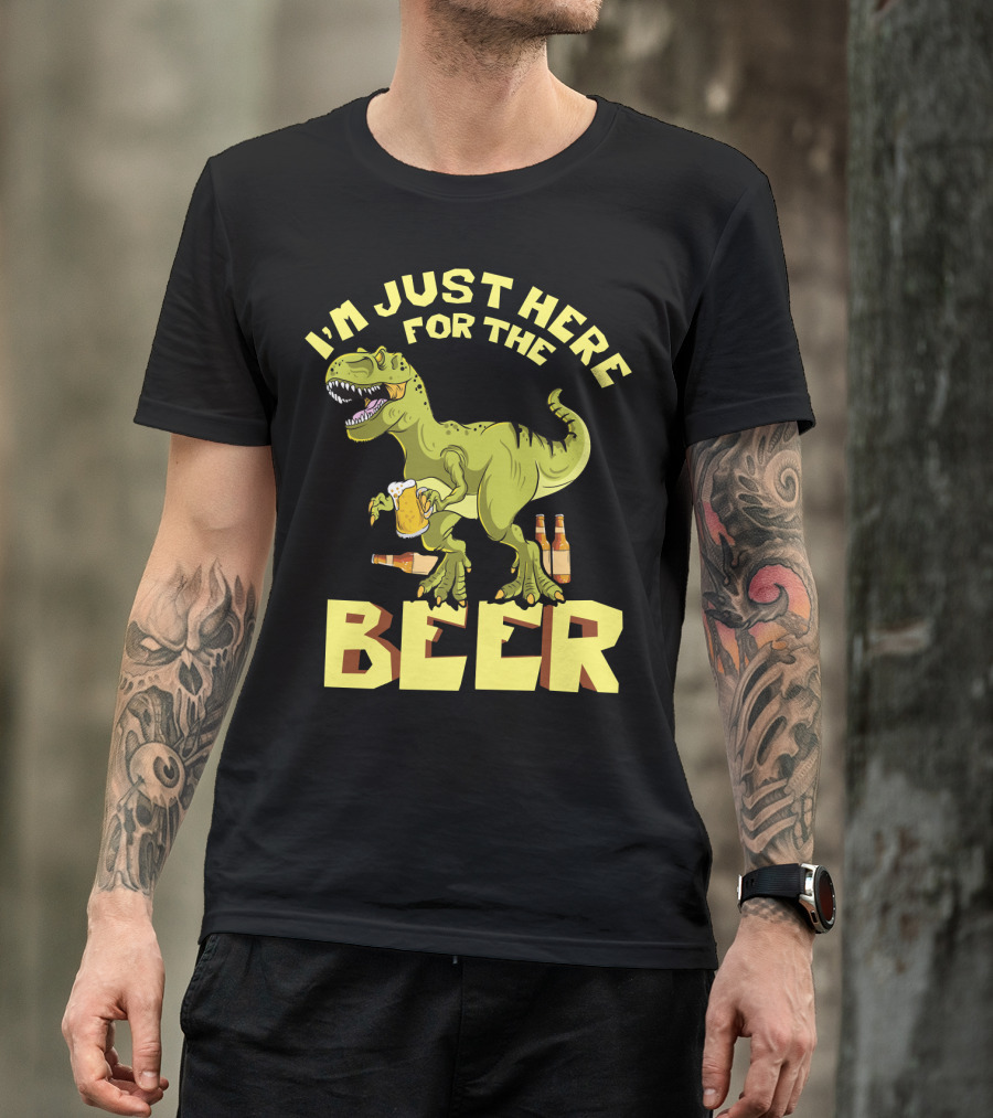 I'm Just Here For The Beer Rex Dinosaur Oktoberfest T-Shirt