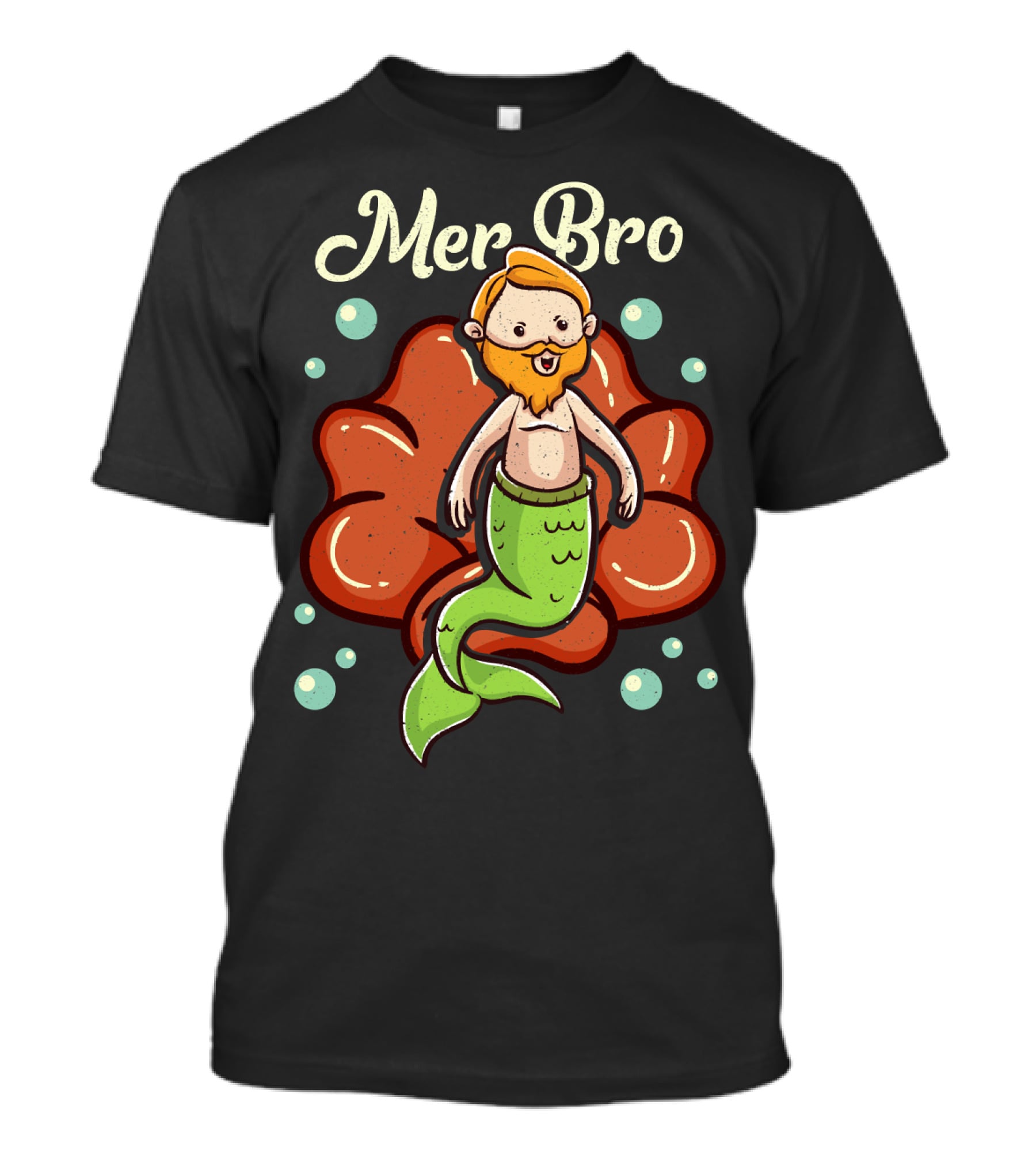 Merbro Merman Brother Of Mermaid Swimming Dad Security T-Shirt