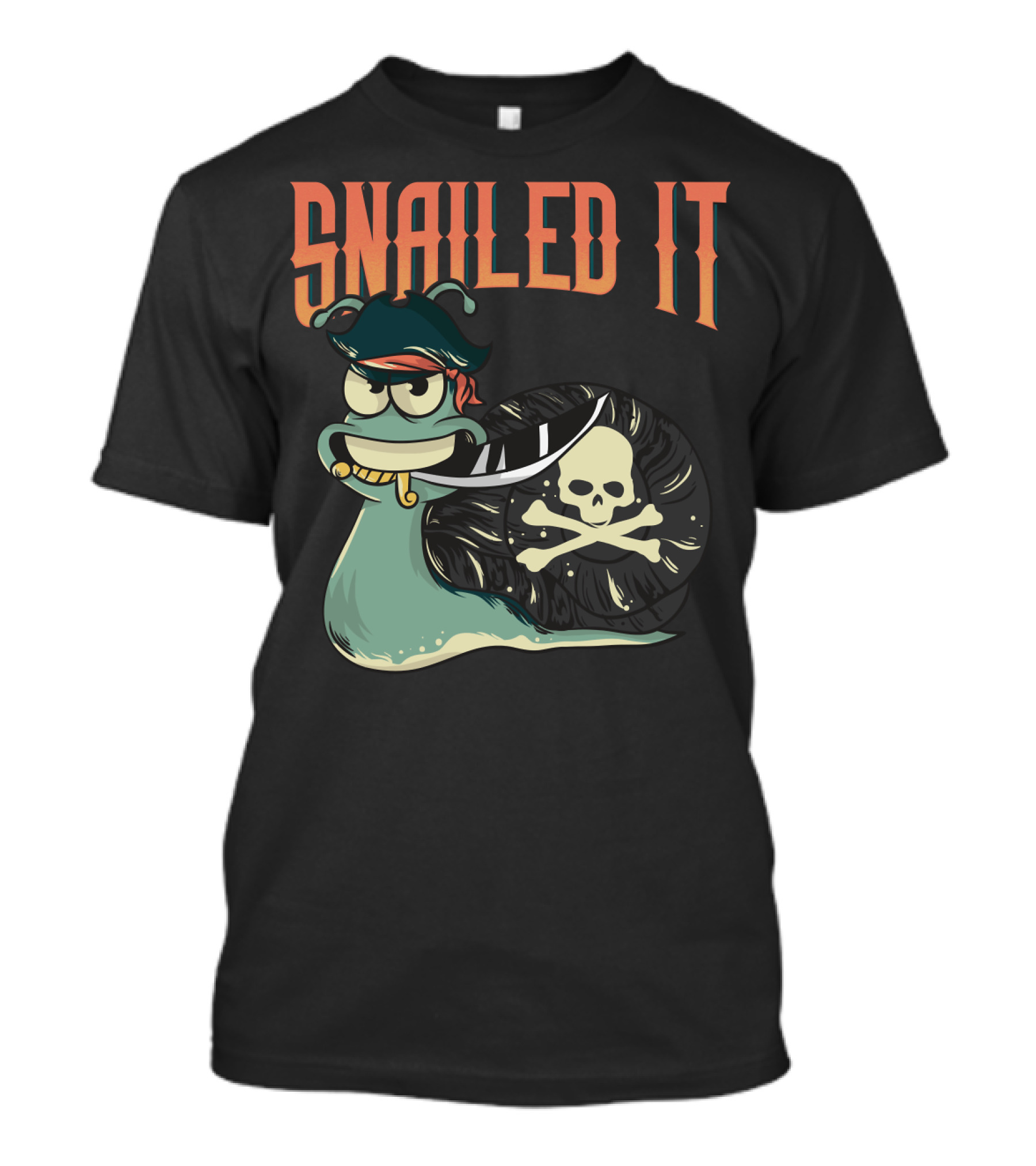 Snailed It Pirate Skull Snail Kawaii T-Shirt