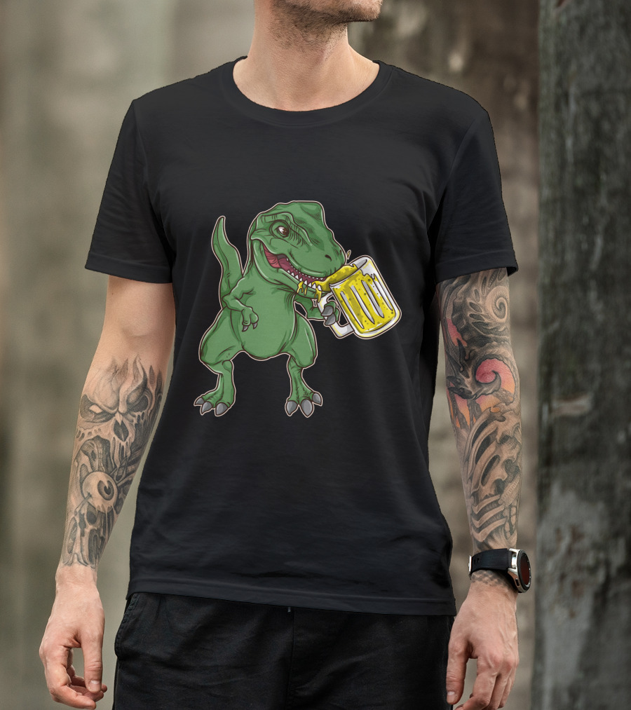 Dinosaur Prost Oktoberfest Drinking Team Let's Get Wrecked T-Shirt